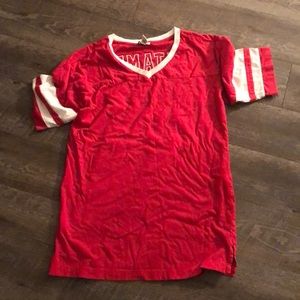 red jersey dress